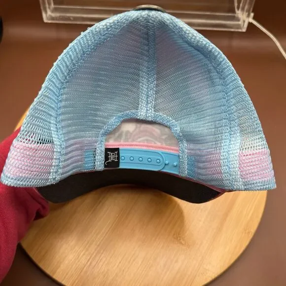 Ed Hardy Rhinestone Cobra Trucker Hat Pink & Sky  display picture 2